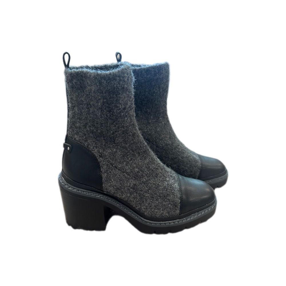 Sam Edelman - Black and Charcoal - Chunky Heeled Boots - Size 9 - “Rozanna”